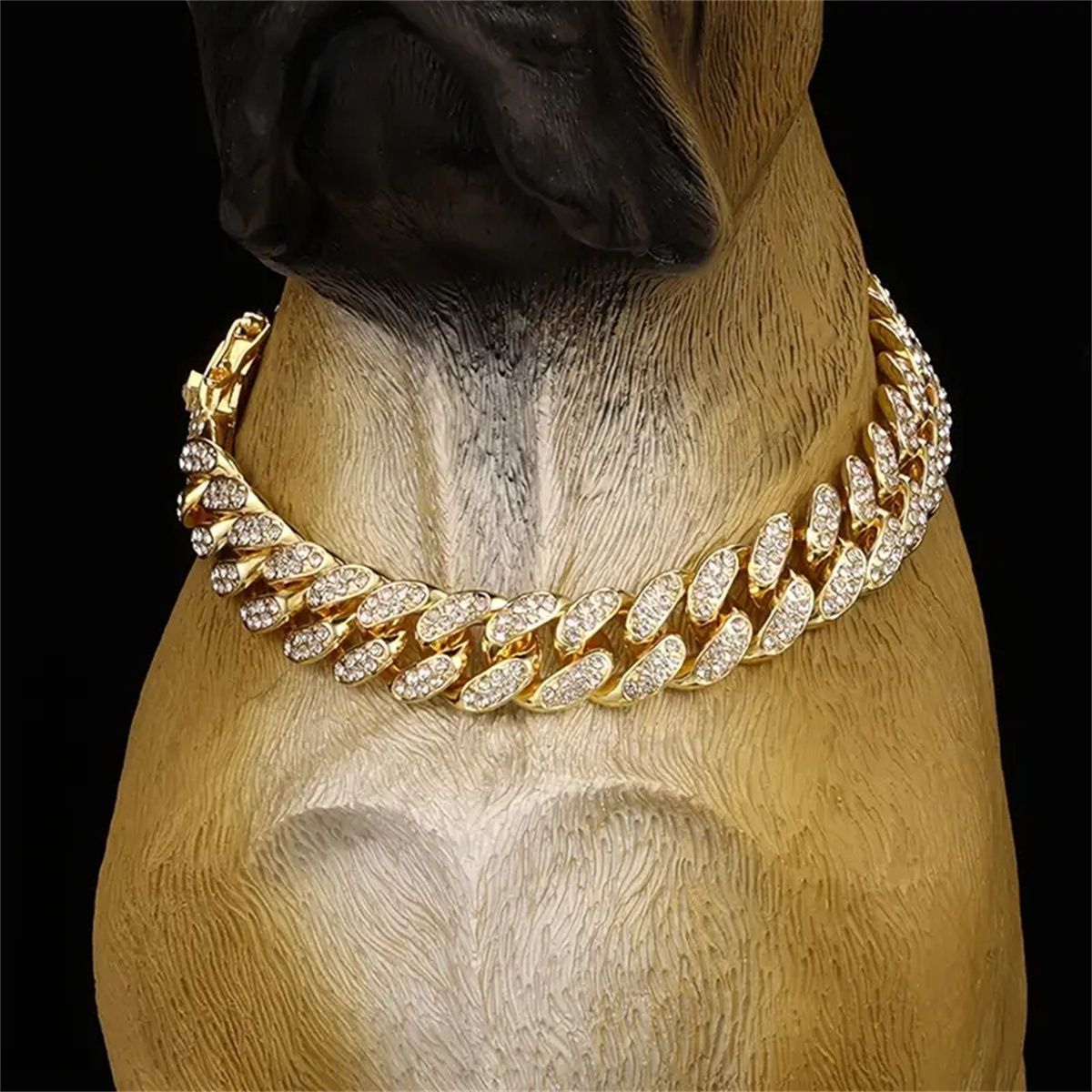 Diamond Studded Cuban Link Pet Collar