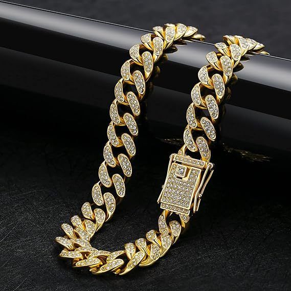 Diamond Studded Cuban Link Pet Collar