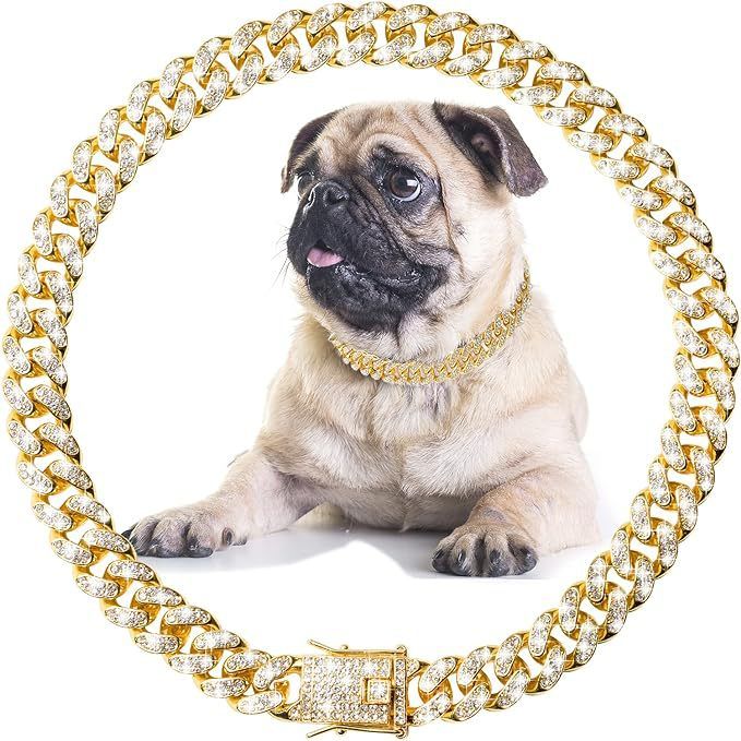 Diamond Studded Cuban Link Pet Collar